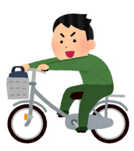 自転車をこぐ人