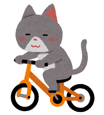 自転車に乗ってる猫